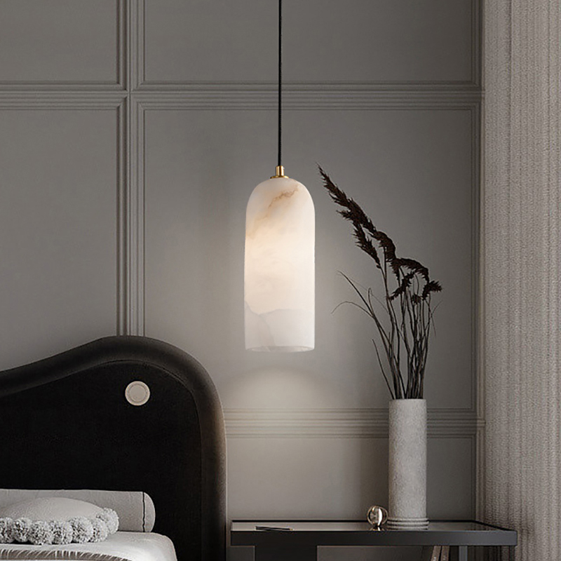 新中式进口云石玄关吊灯现代美式卧室床头灯客厅背景墙入户吧台灯