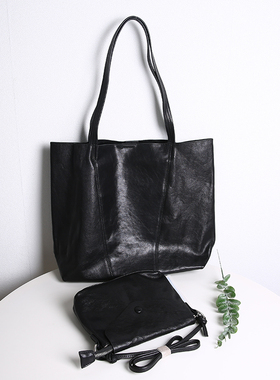 软皮托特包女大容量真皮tote包女包头层牛皮单肩包通勤慵懒风大包