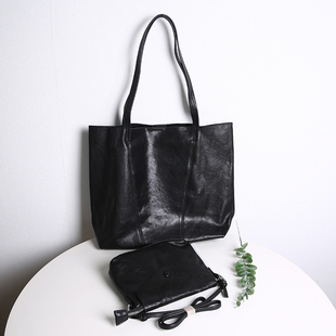 软皮托特包女大容量真皮tote包女包头层牛皮单肩包通勤慵懒风大包