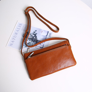 真皮手机包女迷你小包包头层牛皮植鞣皮简约单肩斜挎包轻便小方包