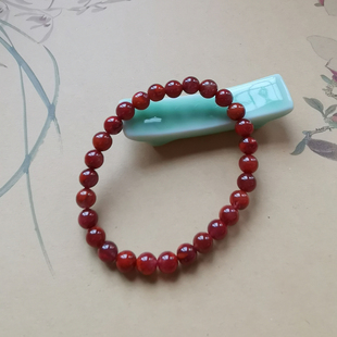 南红玛瑙手串九紫离火手链凉山天然原矿火焰纹牛血红冰飘单圈圆珠