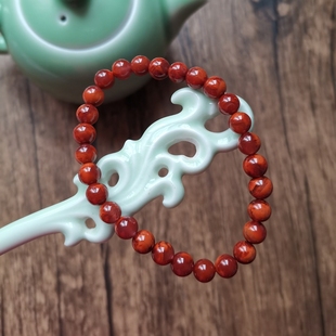 南红玛瑙手链手串牛血红凉山原矿天然四川火焰红小单圈艳丽深色紫