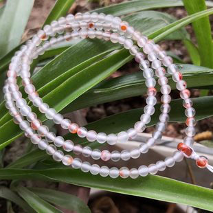 南红玛瑙天然原矿白底冰飘吊坠绳链凉山飘花冰透挂绳特细女款挂链