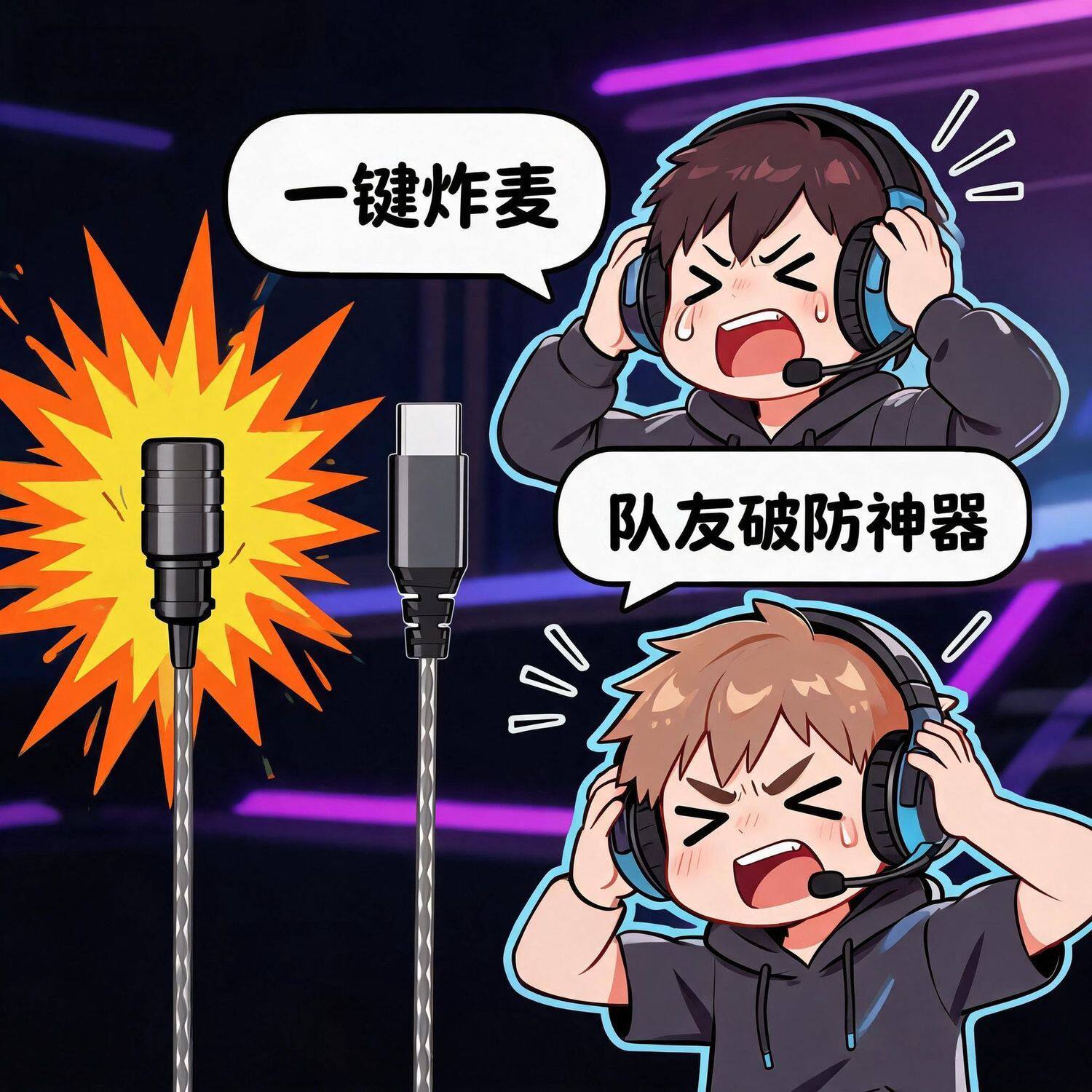 全是杂音炸麦麦克风耳机图片