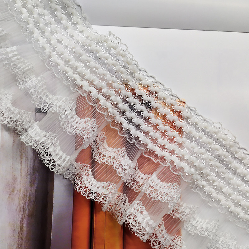 弹力白色蕾丝花边辅料精品褶皱网纱娃衣裙摆下摆加宽装饰服装材料,居家布艺,花边,淘宝优惠券,粉丝福利购,淘宝优惠卷