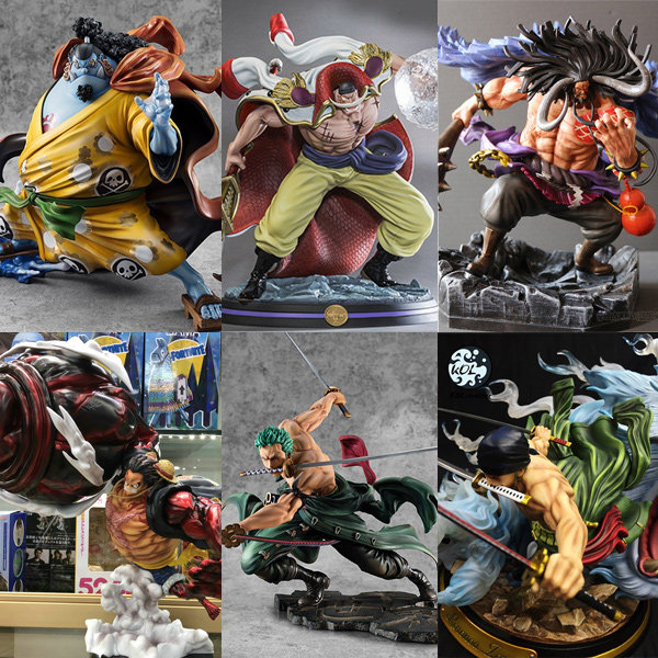 海贼王gk手办 四档路飞凯多白胡子艾斯索隆鹰眼马尔科雕像模型