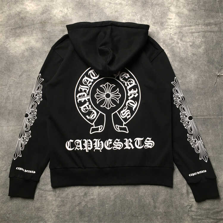 连帽藤花黑色开衫情侣装男女同款