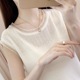 洋气别致镂空显瘦无袖 圆领冰丝针织背心女士2024夏季 新款 打底t恤