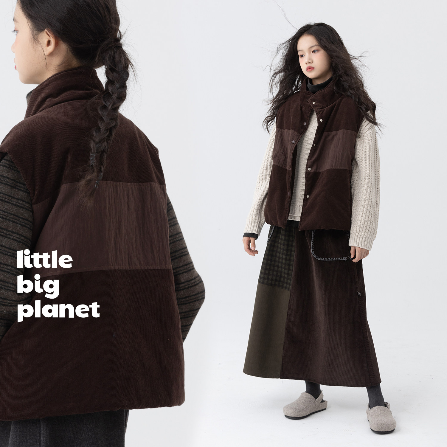 小小大星球童装冬日 复古拼接夹棉马甲 男女童细坑条保暖坎肩外套,童装/婴儿装/亲子装,棉袄/棉服,淘宝优惠券,粉丝福利购,淘宝优惠卷