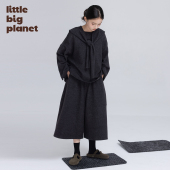 三件套 女童上衣八分裙裤 小小大星球童装 发热暖绒可拆卸披肩套装