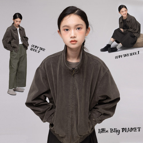 小小大星球麂皮廓形外套