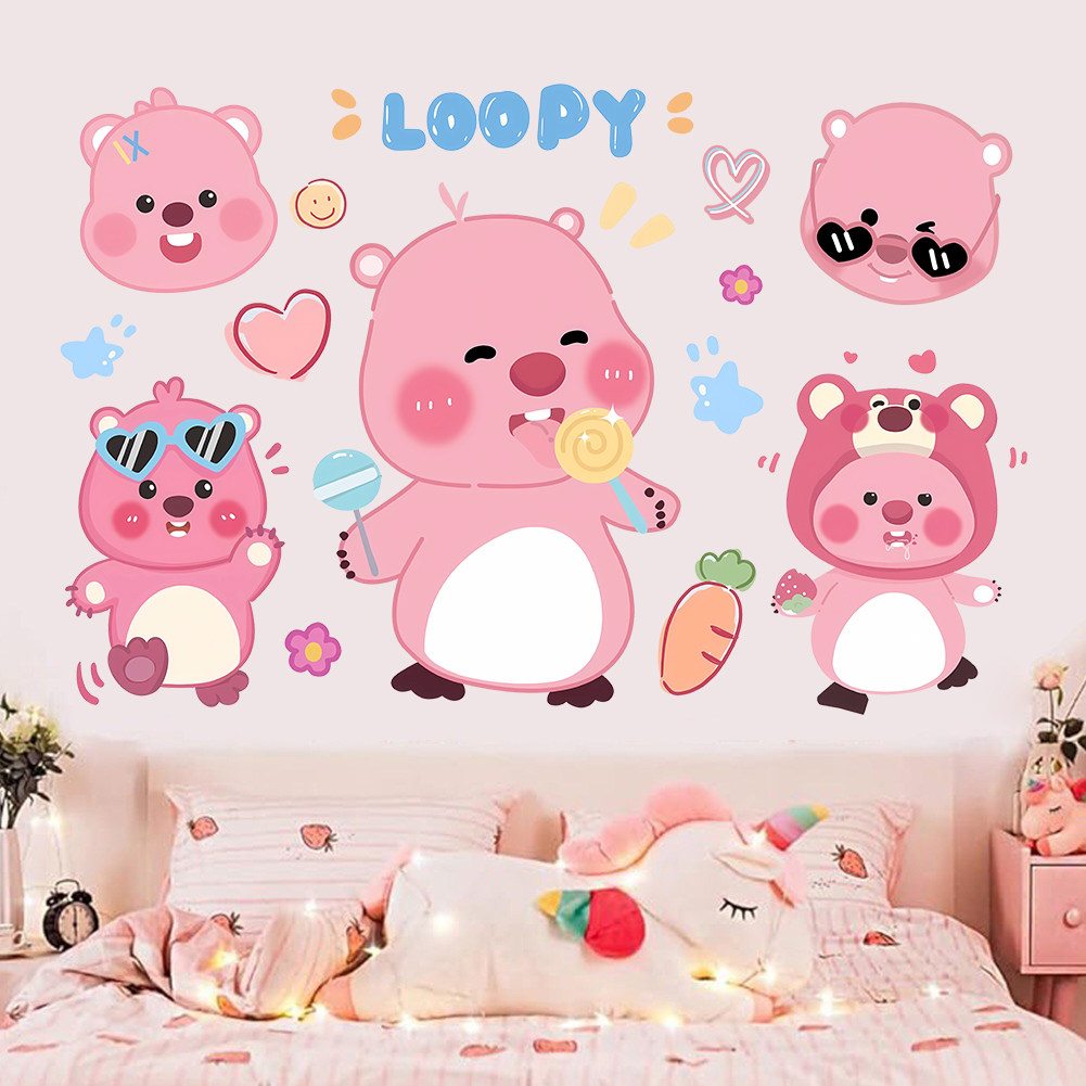 露比loopy卡通贴纸儿童房小软装墙贴