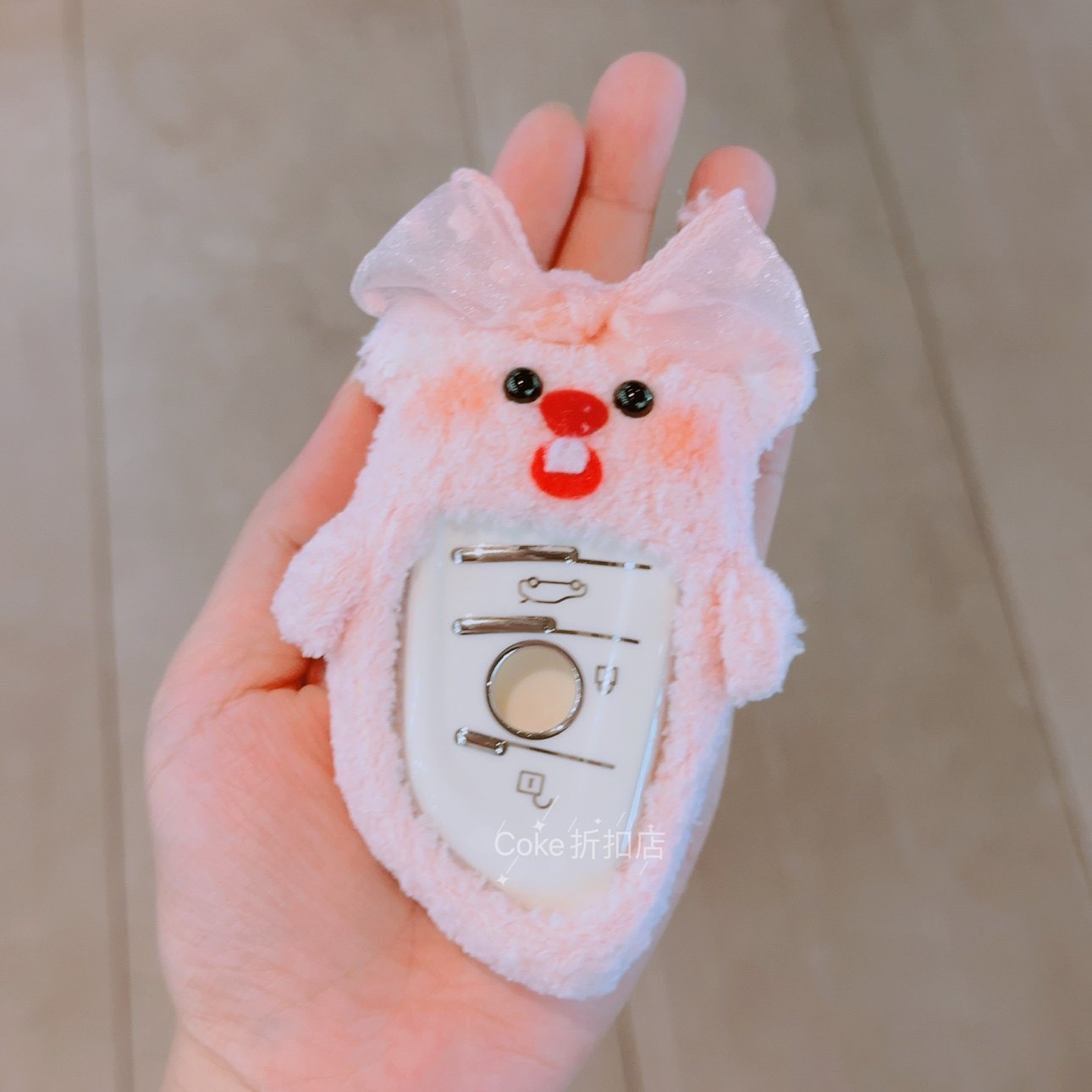 可爱韩国loppy汽车钥匙套手工编织创意毛绒适用奔驰宝马奥迪壳女