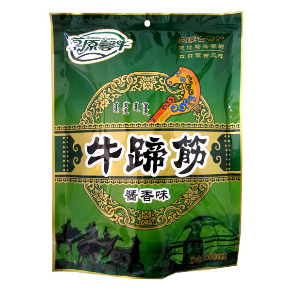 包邮草原馨牛零食小吃真空装内蒙古特产牛蹄筋酱香味500克开袋即