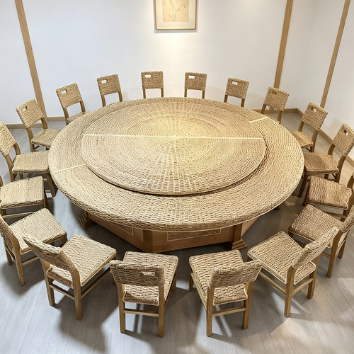 餐厅藤桌椅山庄圆桌茶楼民宿藤椅