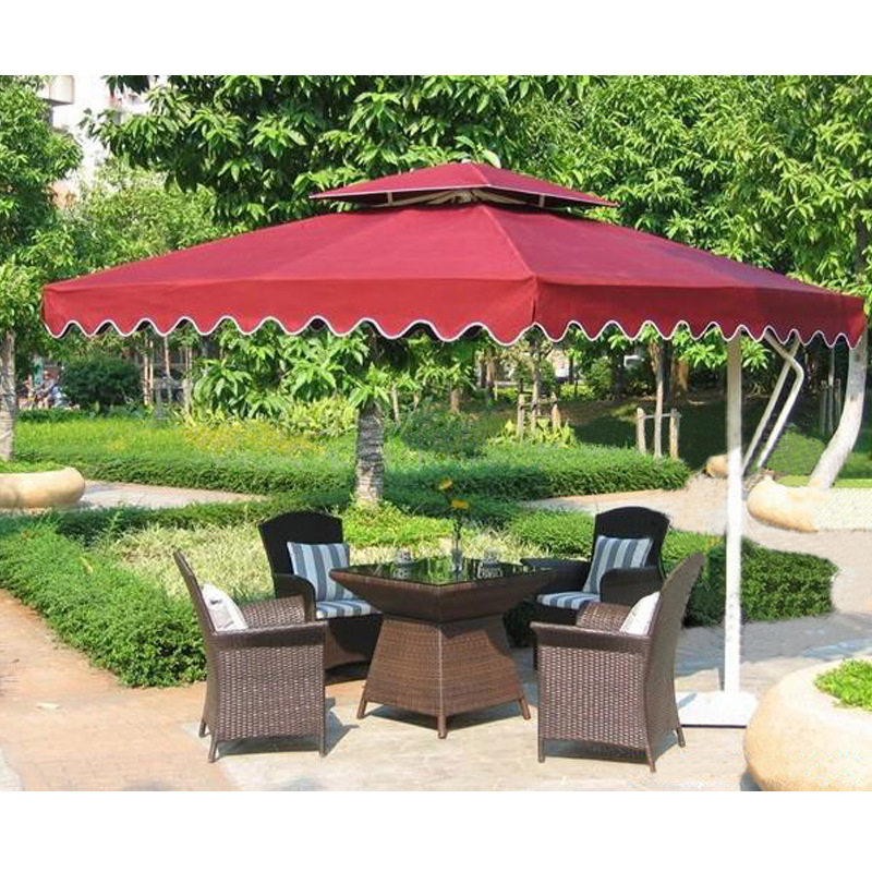 户外阳台藤椅五件套遮阳伞藤编桌椅组合休闲庭院花园仿藤酒店小区