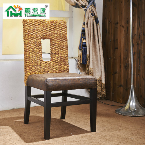 藤椅东南亚实木藤茗匠手工编织椅