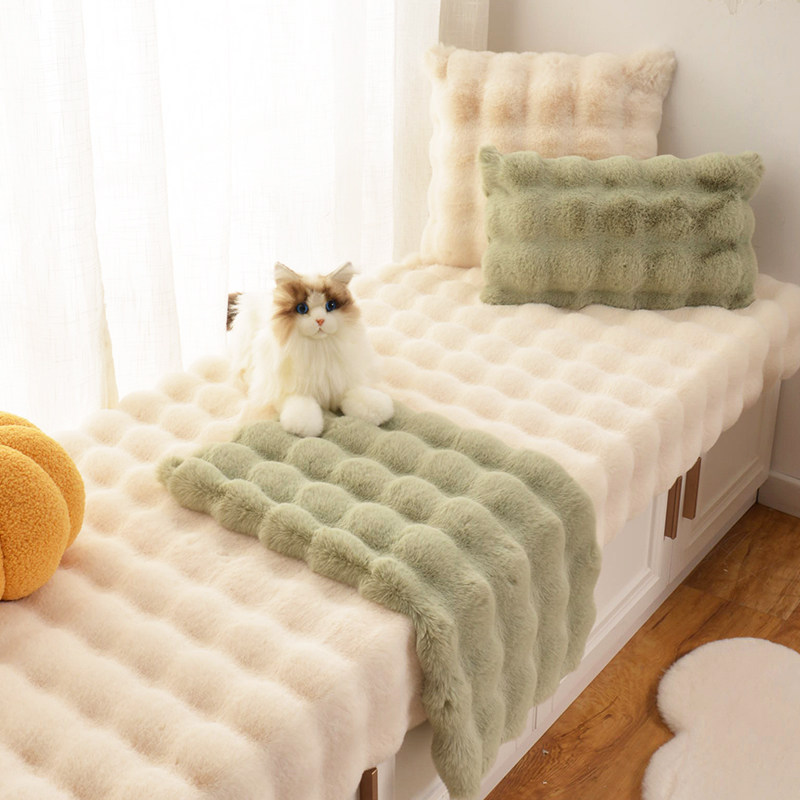 新款兔毛绒飘窗垫奶油风窗台坐垫加厚防滑卧室地毯阳台榻榻米毯子,居家布艺,飘窗垫,淘宝优惠券,粉丝福利购,淘宝优惠卷