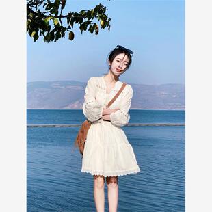 新疆草原川西旅游穿搭女装连衣裙海边去云南青海湖旅游穿的裙子