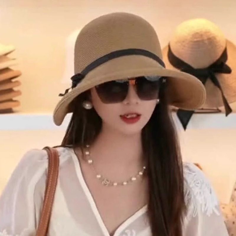 赫本风可折叠遮阳帽女款春夏季