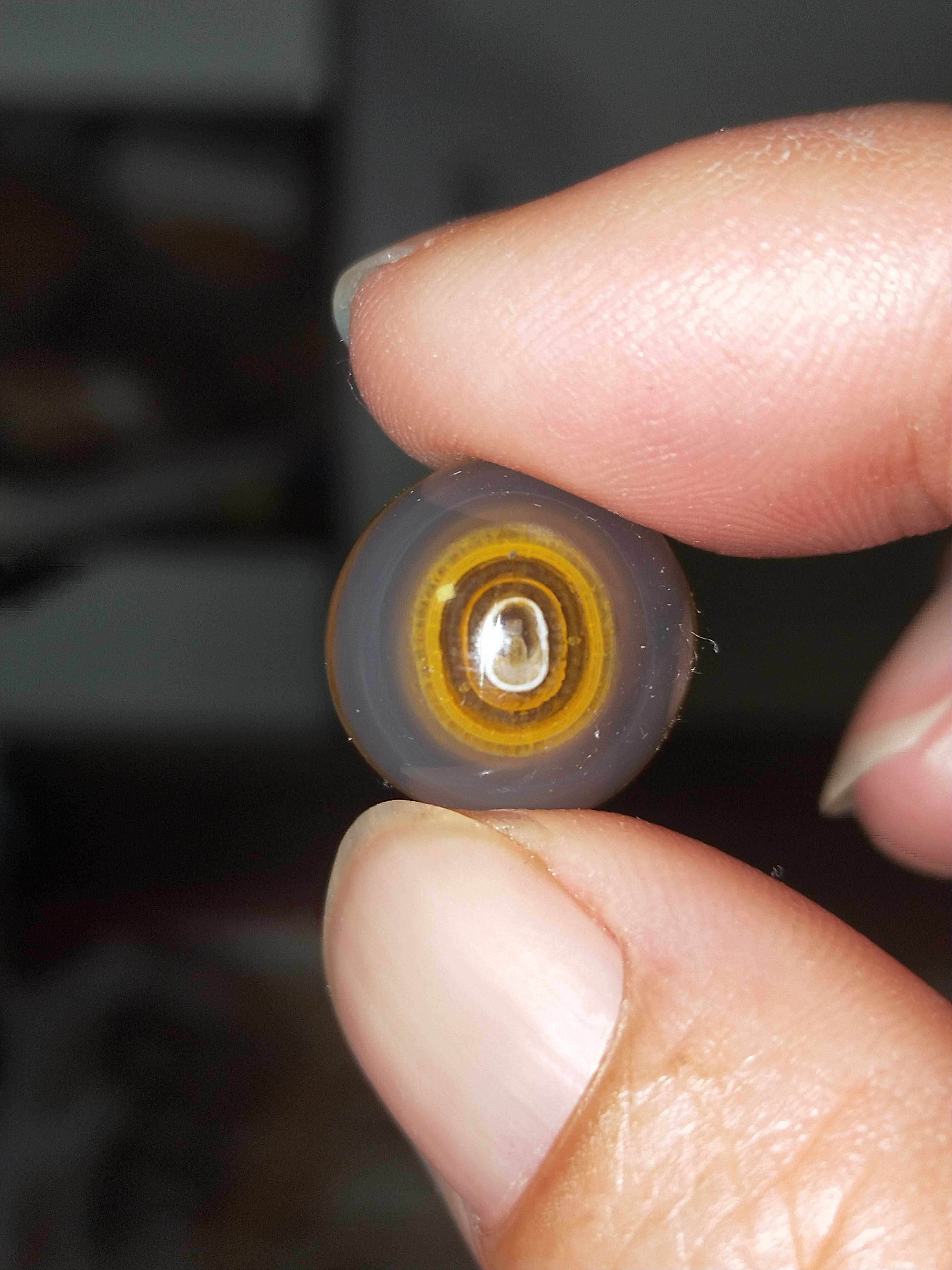 蒙天珠钱币石九眼石页岩大井料精品戒指面特价588元不议价