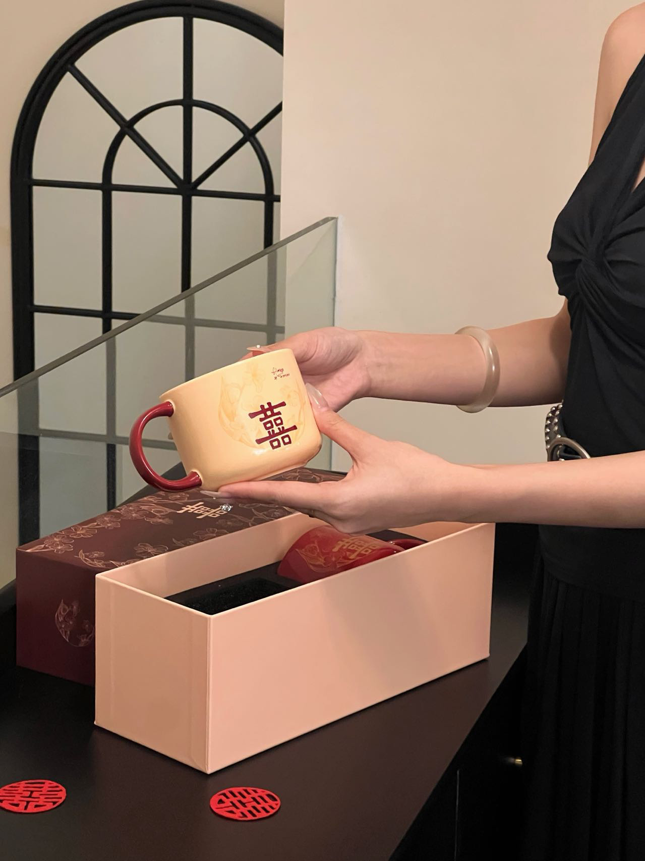 创意喜事礼品马克杯中式带盖勺陶瓷对杯办公室情侣水杯结婚伴手礼,餐饮具,杯子套装/情侣对杯,淘宝优惠券,粉丝福利购,淘宝优惠卷