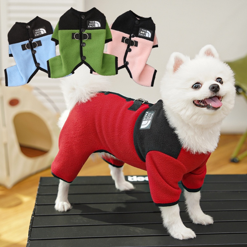 猫衣服四脚衣后背开扣宠物狗狗衣服用品秋冬绒可牵引无毛猫运动风