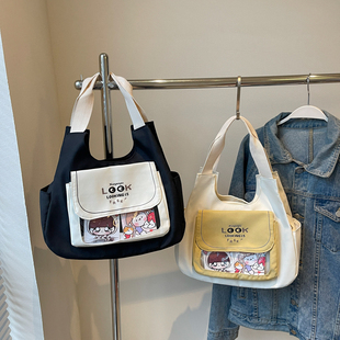 妈咪包轻便简约通勤单肩包宝妈时尚 字母涂鸦奶瓶背包出门手拎包潮