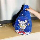 男童超人斜跨包包儿童潮酷胸包男孩出游单肩背包外出小童蜘蛛侠包