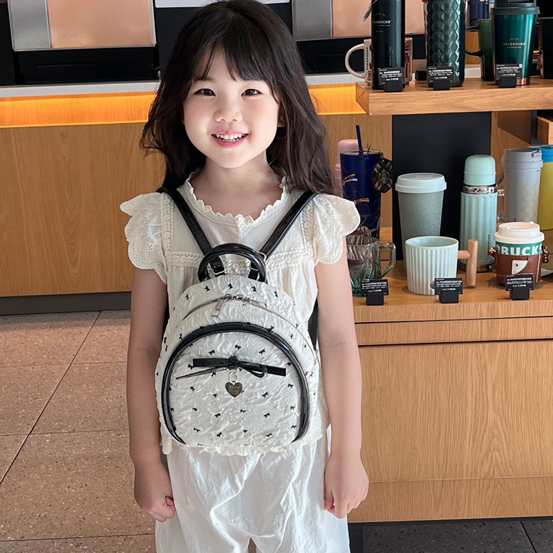 夏季清新少女蝴蝶结双肩包女童外出高颜值甜美迷你女宝宝小背包潮