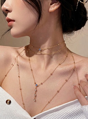爆款胸链身体链性感项链女网红轻奢小众纯欲风锁骨颈链