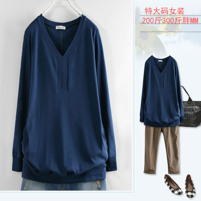 新春特大码春冬装女新款长袖上衣