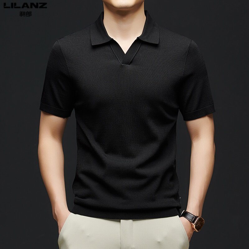2026新款利郎短袖T恤夏季薄款高档休闲POLO衫中青年纯色翻领男装