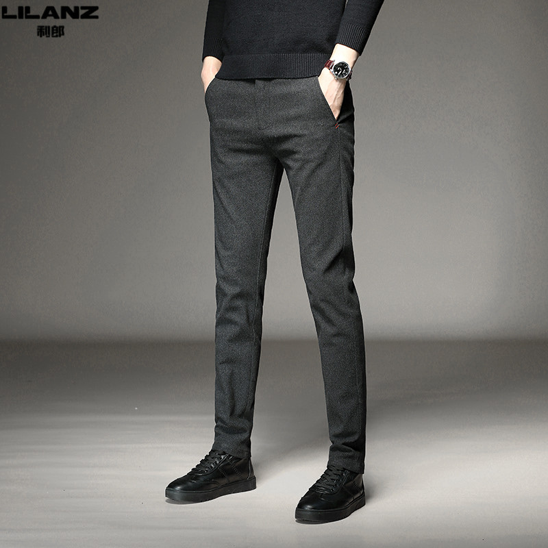 利郎2026春秋季男士休闲裤修身潮流裤子百搭商务男裤新款毛呢长裤