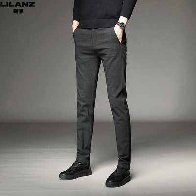 利郎长裤修身百搭毛呢休闲裤