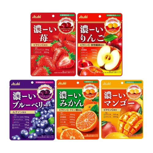朝日Asahi浓郁水果糖草莓蓝莓