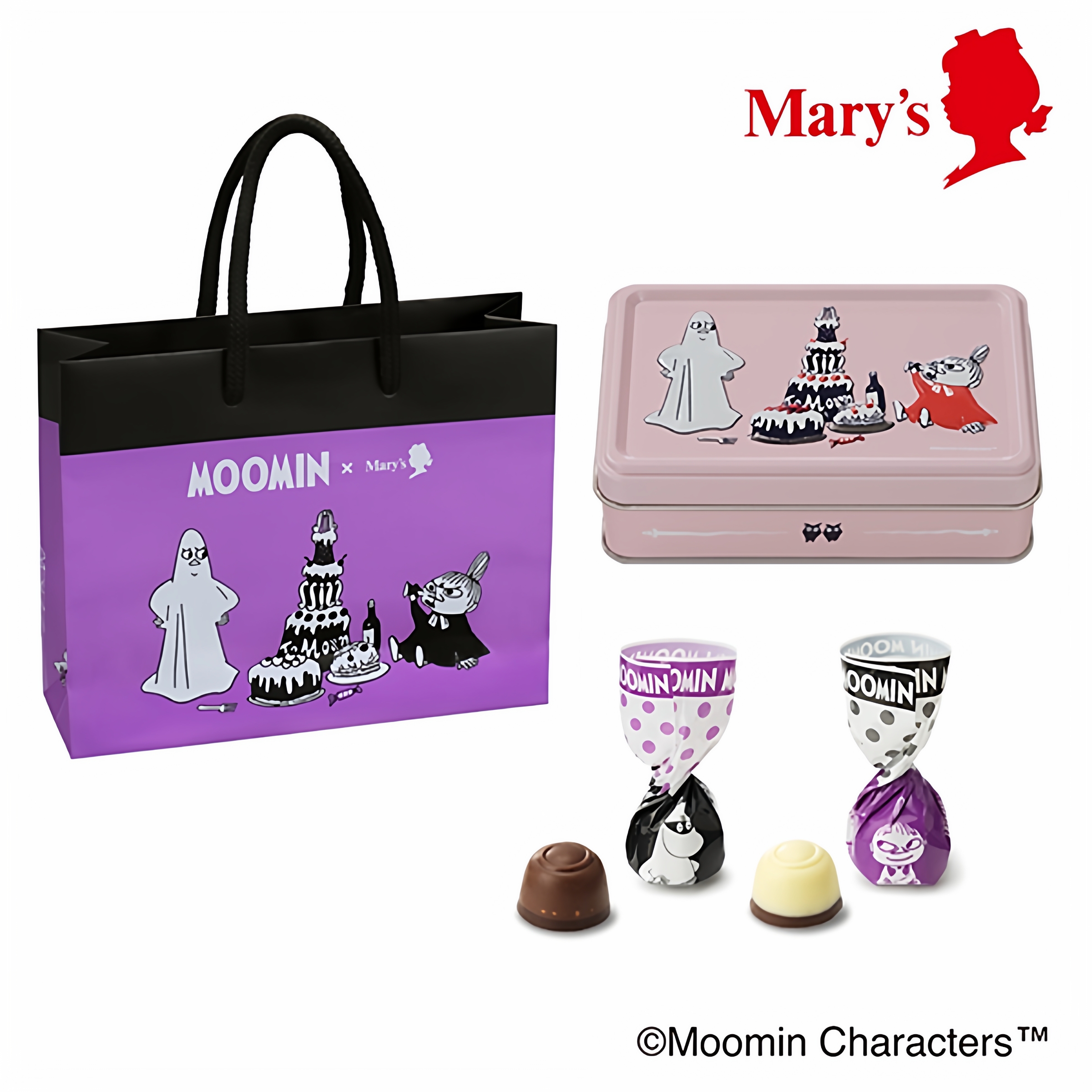 日本玛丽MOOMIN联名Mary's万圣节限定白巧跳跳糖巧克饼干曲奇礼盒