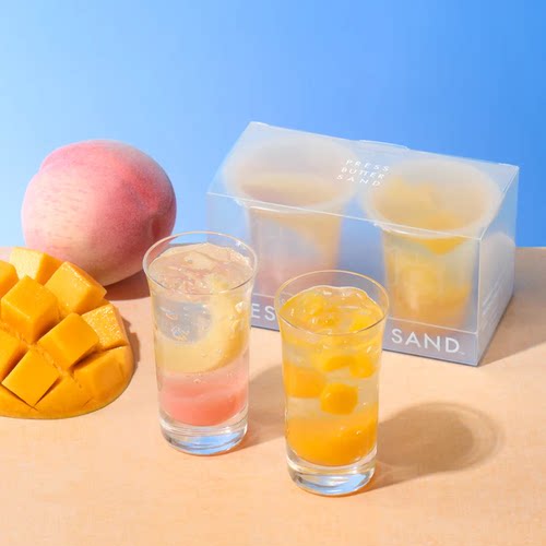 夏季限定日本ins网红PRESS BUTTER SAND3层水果蜜桃芒果果冻布丁