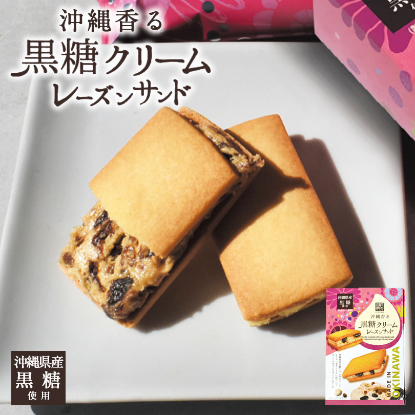 日本冲绳铭菓 黑糖朗姆酒提子饼干 夹心曲奇 休闲零食礼盒装