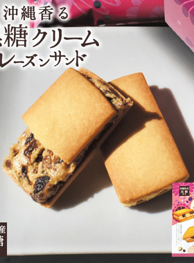 日本冲绳铭菓 黑糖朗姆酒提子饼干 夹心曲奇 休闲零食礼盒装