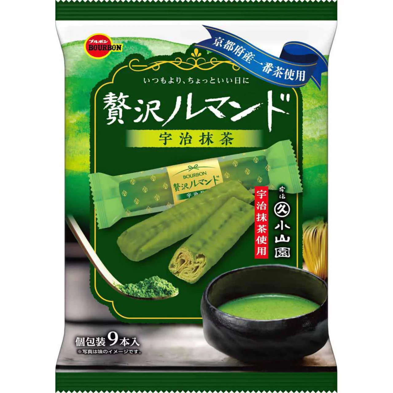 日本Bourbon布尔本宇治抹茶罗蔓卷黄油饼干休闲零食饼干