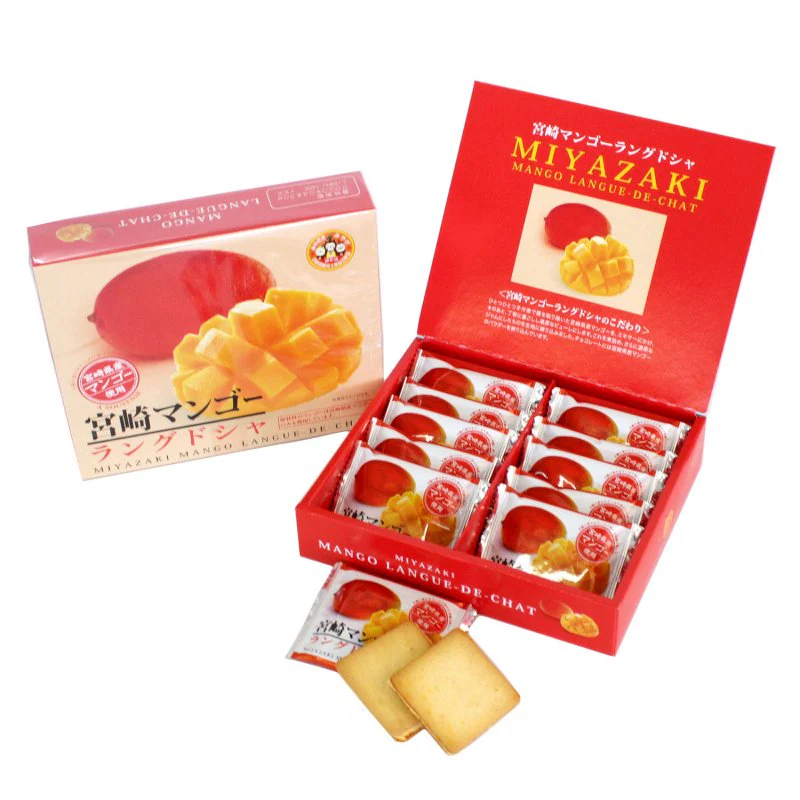新品日本宫崎人气芒果夹心饼干10枚盒装芒果味下午茶点心礼盒
