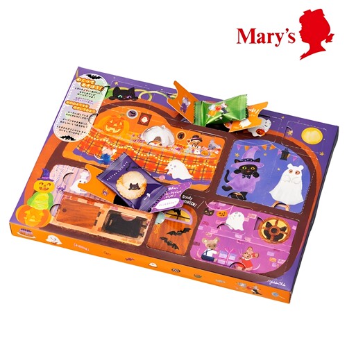 新品日本玛丽万圣节Mary's 限定白巧跳跳糖巧克力饼干曲奇礼盒