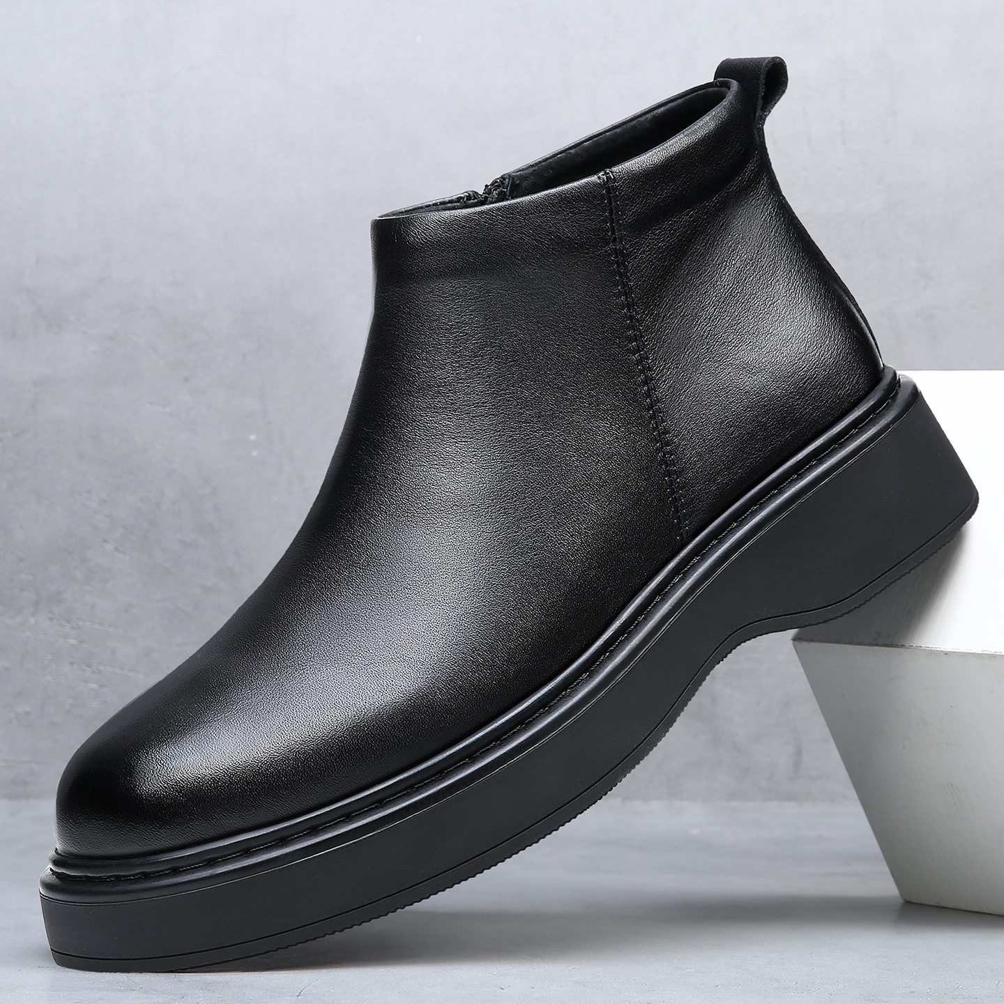 棉鞋男士冬季防寒加绒保暖加厚真皮短靴百搭皮毛一体休闲防滑棉靴,流行男鞋,棉鞋,淘宝优惠券,粉丝福利购,淘宝优惠卷