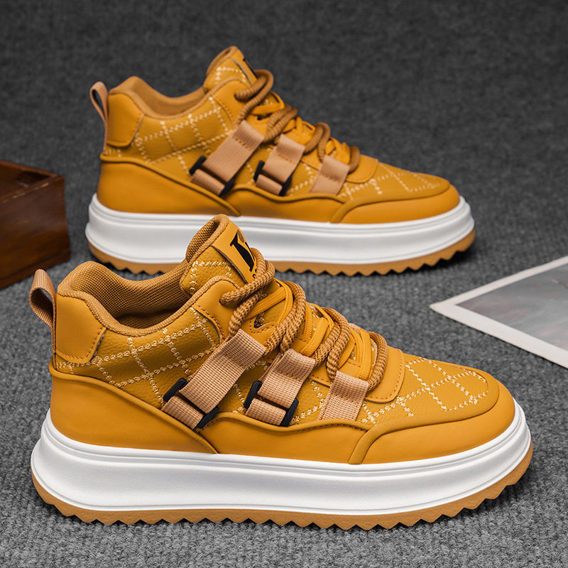 轻奢2026春款实体店品质运动中帮板鞋皮面低帮搭扣厚底复古小黑鞋,运动鞋new,板鞋,淘宝优惠券,粉丝福利购,淘宝优惠卷