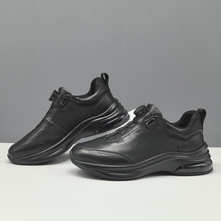 时尚鞋男生黑色潮鞋百搭男款真皮欧洲站冬季加绒棉鞋保暖休闲鞋男