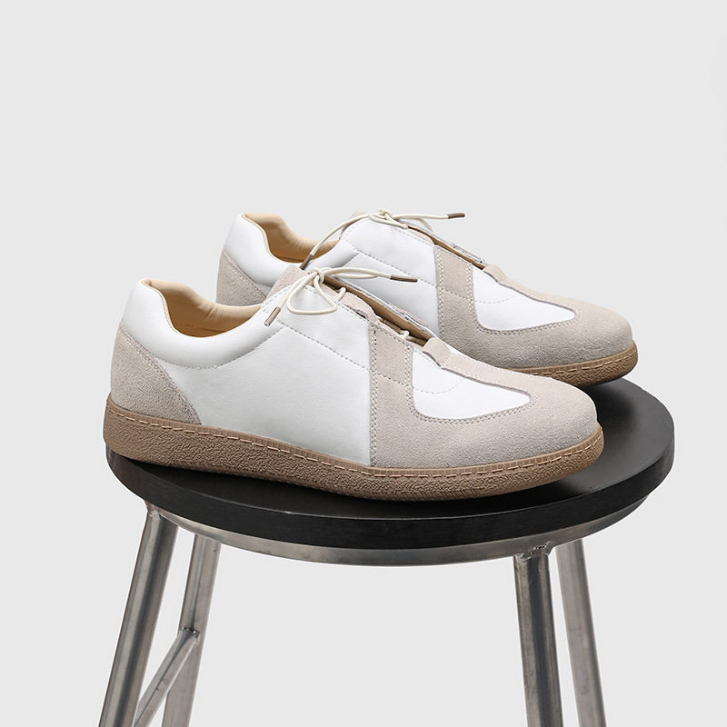 轻便男款圆头透气平底板鞋经典男鞋德训鞋系带夏季潮款通勤休闲鞋