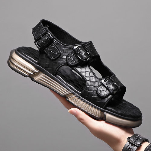 2025夏季新品男士凉鞋鳄鱼纹舒适