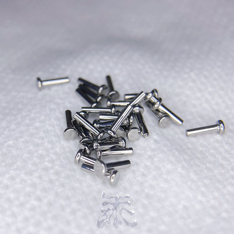 16g/18g内螺纹杆子2.5/3mm平底耳钉底座植入级钛合金高抛光防过敏