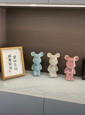 暴力熊摆件高档陶瓷装饰